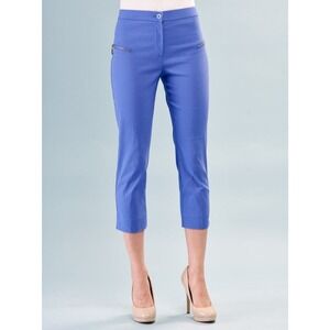 Insight New York Cropped Pants Size 16 Imperial Blue Solid Techno NWT